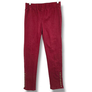 Soft Surroundings Women's Pull On‎ Metro Legging Jegging Studs Stretch Red Small